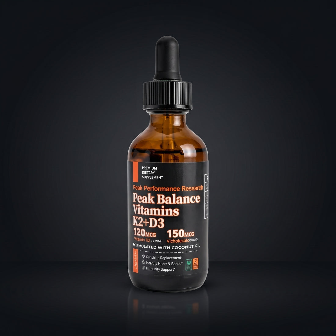 Vitamin K2 + D3 Liquid Drops with MCT Coconut Oil
